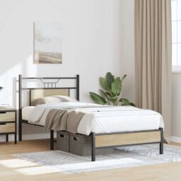Berkfield Home Bed Frame without Mattress Sonoma Oak 80x200 cm Engineered Wood in Brown - thumbnail 4