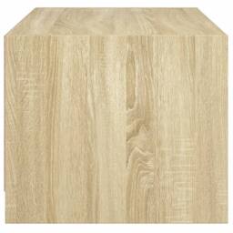 Berkfield Home Coffee Table with Glass Doors Sonoma Oak 68x50x42 cm in Light Tan - Size: 68 x 50 x 42 cm - thumbnail 7