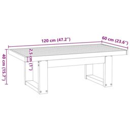 Berkfield Home Coffee Table NOAIN U-Shaped Legs 120x60x40 cm Solid Wood Pine in Brown - Size: 120 x 60 x 40 cm - thumbnail 9