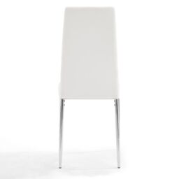 Home Detail Sona Faux Leather Dining Chair Set of 6, Grey with Silver Legs in White - Size: 6 Pack - thumbnail 3