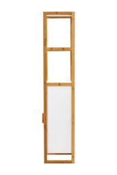 H&O Direct 4-Tier Single-door Tall Bathroom Storage Cabinet with L-shaped Corner Brace in White - thumbnail 4