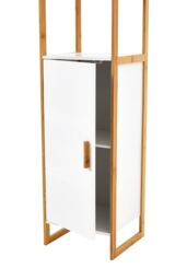 H&O Direct 4-Tier Single-door Tall Bathroom Storage Cabinet with L-shaped Corner Brace in White - thumbnail 8