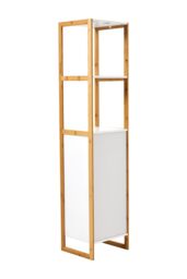 H&O Direct 4-Tier Single-door Tall Bathroom Storage Cabinet with L-shaped Corner Brace in White - thumbnail 6