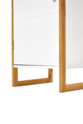 H&O Direct 4-Tier Single-door Tall Bathroom Storage Cabinet with L-shaped Corner Brace in White - thumbnail 9