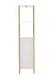 H&O Direct 4-Tier Single-door Tall Bathroom Storage Cabinet with L-shaped Corner Brace in White - thumbnail 7