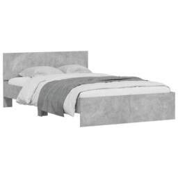 Berkfield Home Bed Frame with Headboard & LED Concrete Grey 140x200 cm - thumbnail 5