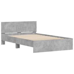 Berkfield Home Bed Frame with Headboard & LED Concrete Grey 140x200 cm - thumbnail 6