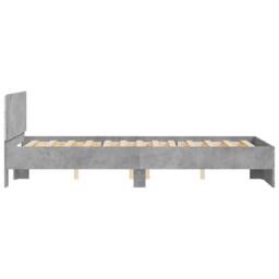 Berkfield Home Bed Frame with Headboard & LED Concrete Grey 140x200 cm - thumbnail 8