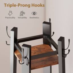 Wyld Haus Kareva 4 Tier Industrial Coat Stand Shelves & Hooks Rustic Brown - thumbnail 6