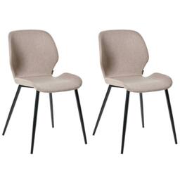 Wyld and Coco Taupe Conference Chairs Set of 2 Woven Polyester Upholstery Iron in Beige - thumbnail 2