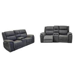 Furniture 786 Hannah Fabric Electric Recliner 3 & 2 Seater Sofa Set in Grey - thumbnail 2