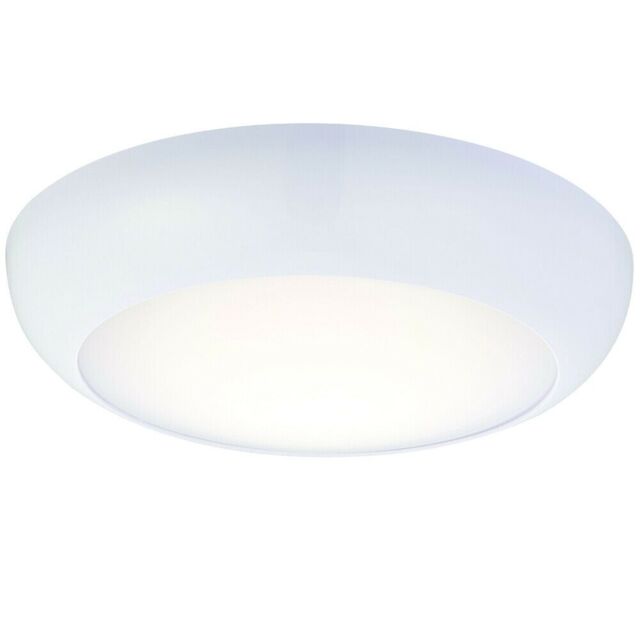 Loops Round LED Ceiling Light & Microwave Motion Sensor 12W Cool White IP65 Bathroom - image 1