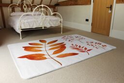 Benjamin Tate Design Orange Autumn Leaves Rug in Natural - Size: Large - thumbnail 3