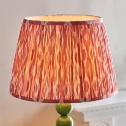 Netlighting Higgledy Gloss Green Floor Lamp Pink Fabric Ikat Shade 35cm E27 - thumbnail 3
