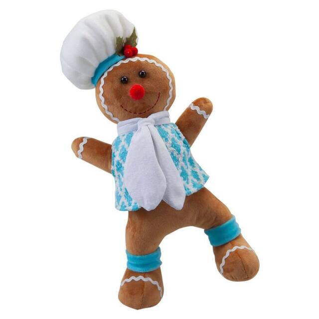 VFM e-Store Christmas Standing Gingerbread Decoration 43cm x 23cm Blue X 1 - Size: 43 cm x 23 cm - image 1