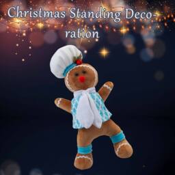 VFM e-Store Christmas Standing Gingerbread Decoration 43cm x 23cm Blue X 1 - Size: 43 cm x 23 cm - thumbnail 3