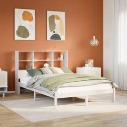 Berkfield Home Bookcase Bed without Mattress White 160x200 cm Solid Wood Pine - thumbnail 2