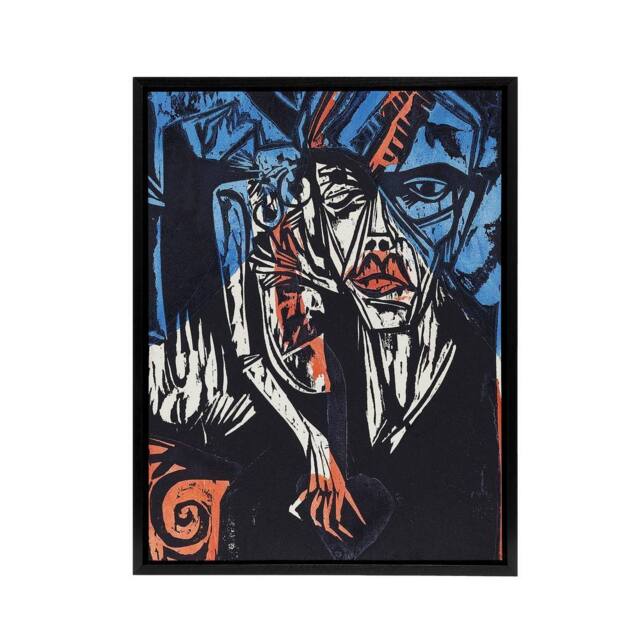"Artery8 The Agonies of Love Ernst Ludwig Kirchner Black Framed Canvas Wall Art - Size: W12"" x H16""" - image 1