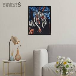 "Artery8 The Agonies of Love Ernst Ludwig Kirchner Black Framed Canvas Wall Art - Size: W12"" x H16""" - thumbnail 3