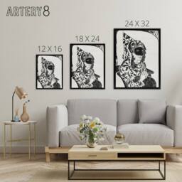 "Artery8 Masked Woman with Cape Samuel J De Mesquita Framed Canvas Wall Art in White - Size: W18"" x H24""" - thumbnail 4