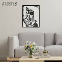 "Artery8 Masked Woman with Cape Samuel J De Mesquita Framed Canvas Wall Art in White - Size: W18"" x H24""" - thumbnail 3