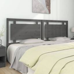 Berkfield Home Beautiful Bed Headboard Grey 205.5x4x100 cm Solid Pine Wood - thumbnail 2