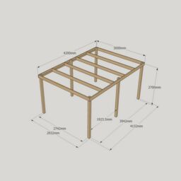 Rutland County Garden Furniture Ltd Garden Pergola 6 Posts - Wood - L300 x W420 x H270 cm - Light Green - thumbnail 5