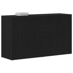 Berkfield Home Sideboard Black oak Engineered wood 120 x 36 x 69 cm Storage in Charcoal - thumbnail 3
