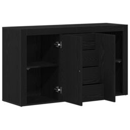 Berkfield Home Sideboard Black oak Engineered wood 120 x 36 x 69 cm Storage in Charcoal - thumbnail 5