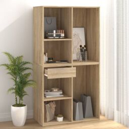 Berkfield Home Cosmetic Cabinet Sonoma Oak 80x40x75 cm Engineered Wood in Brown - Size: 80 x 40 x 75 cm - thumbnail 4