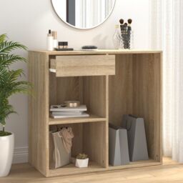 Berkfield Home Cosmetic Cabinet Sonoma Oak 80x40x75 cm Engineered Wood in Brown - Size: 80 x 40 x 75 cm - thumbnail 1