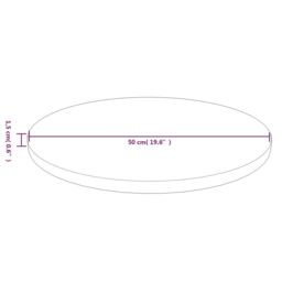 Berkfield Home Round Table Top Light Brown √ò50x1.5 cm Treated Solid Wood Oak - Size: 50x1.5 cm - thumbnail 4
