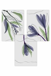 ARTZE Set of 3 Graphical Line Art Spring Tulips Art Posters in Pink - Size: W50 cm x H70 cm - thumbnail 1