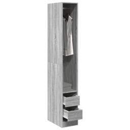 Berkfield Home Wardrobe Grey Sonoma 30x50x200 cm Engineered Wood - Size: 30 x 50 x 200 cm - thumbnail 2