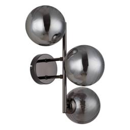 Netlighting Conor Globe Wall Lights Gunmetal Balls Smoke Glass Shade 3x G9 in Grey - thumbnail 2