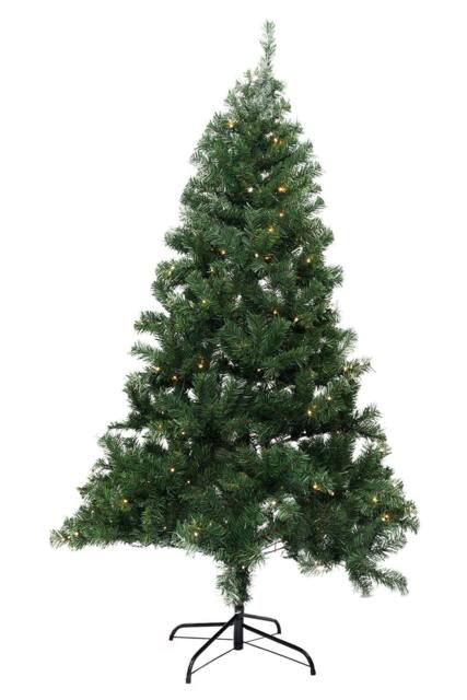 Neel Blue Alpine Artificial Christmas Tree, Pre-lit Tree with Warm Colourful LED in Green - Size: 5ft - image 1