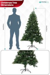 Neel Blue Alpine Artificial Christmas Tree, Pre-lit Tree with Warm Colourful LED in Green - Size: 5ft - thumbnail 2