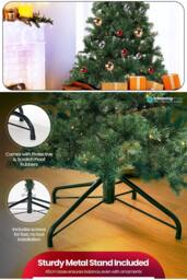 Neel Blue Alpine Artificial Christmas Tree, Pre-lit Tree with Warm Colourful LED in Green - Size: 5ft - thumbnail 4