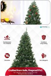 Neel Blue Alpine Artificial Christmas Tree, Pre-lit Tree with Warm Colourful LED in Green - Size: 5ft - thumbnail 3