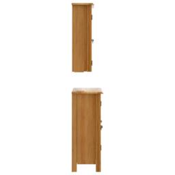 Berkfield Home 4 Piece Bathroom Furniture Set Solid Wood Pine in Brown - thumbnail 6