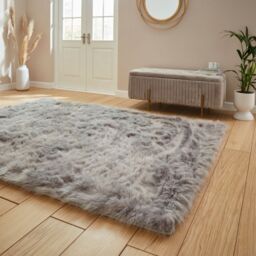 The Rug Shop UK Grey Modern Shaggy Plain Easy to Clean Area Rug - Size: 160 cm x 230 cm - thumbnail 2