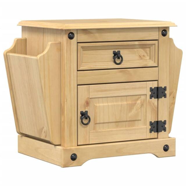 Berkfield Home Bedside Cabinet Corona 45x35x47.5 cm Solid Wood Pine in Light Brown - image 1