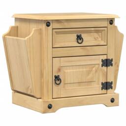 Berkfield Home Bedside Cabinet Corona 45x35x47.5 cm Solid Wood Pine in Light Brown - thumbnail 1