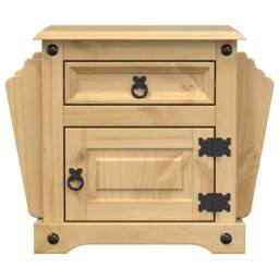 Berkfield Home Bedside Cabinet Corona 45x35x47.5 cm Solid Wood Pine in Light Brown - thumbnail 4