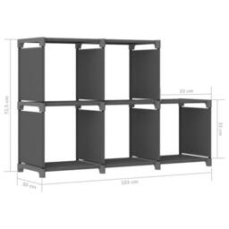 Berkfield Home 5-Cube Display Shelf Grey 103x30x72.5 cm Fabric - thumbnail 8