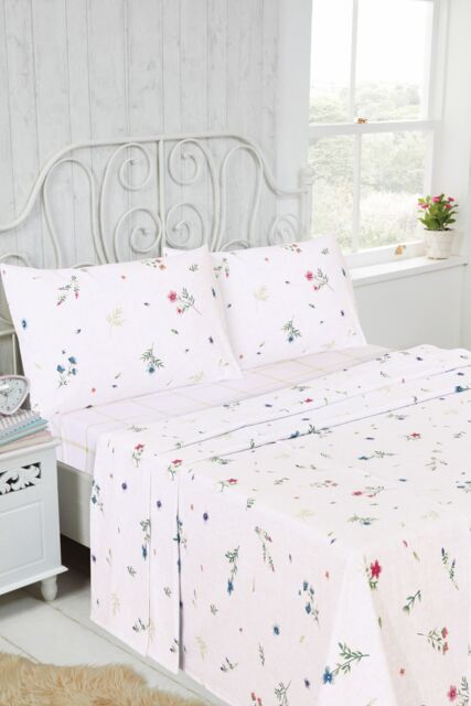 Rapport Home Meadow Brushed Cotton Floral Sheet Set - Flat, Fitted & Pillowcase - Size: Single - image 1