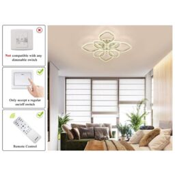 Garwarm 8-Head Modern Acrylic LED Ceiling Light Chandeliers with Remote in Clear - thumbnail 6