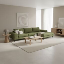 Abakus Direct Venice Corner Right Sofa with Deep Seats & Extra-wide Padded Arms in Dark Green - thumbnail 7