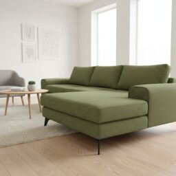 Abakus Direct Venice Corner Right Sofa with Deep Seats & Extra-wide Padded Arms in Dark Green - thumbnail 4