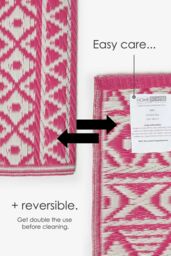 Homescapes Luxury Outdoor Rug Waterproof Reversible for Garden, Pink Tia Aztec - Size: 180 cm x 270 cm - thumbnail 6